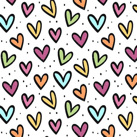 Colorful Hearts Seamless Pattern 1361619 Vector Art At Vecteezy
