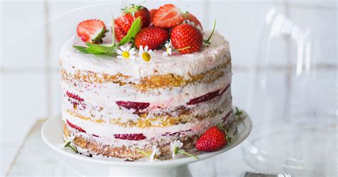 Strawberry Cake With A Carrot Cake Base And Cream Cheese
