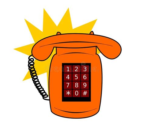 Illustration Of An Orange Telephone Stock Illustration Illustration