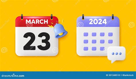 23th Day Of The Month Icon Event Schedule Date Calendar Date 3d Icon