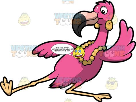 A Dancing Flamingo Clipart Cartoons By Vectortoons