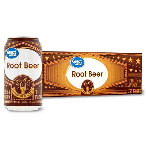 Great Value Root Beer Soda Pop 12 Fl Oz 12 Pack Cans Walmart