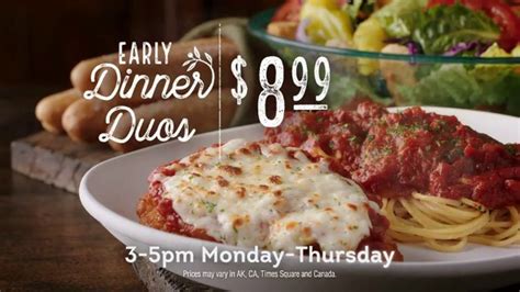 Click to see our best video content. Olive Garden Early Dinner Duos TV Commercial, 'Delicious ...