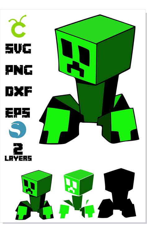 Minecraft Creeper Svg Crafts By Two Svgs Creeper Mine