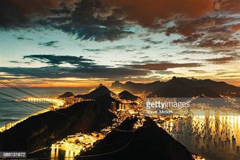 City Skyline At Night Rio De Janeiro Brazil Photos And Premium High Res