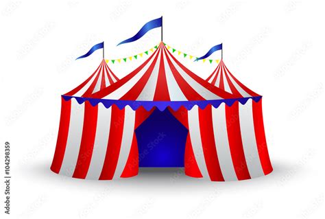 Vintage Circus Tent Isolated On White Stock Vector Adobe Stock
