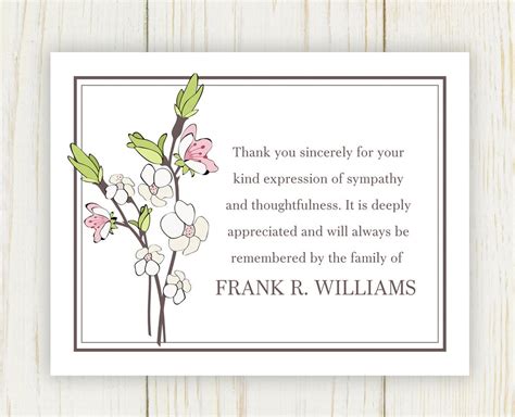 What To Say In A Thank You Card For Funeral Flowers Funeral Thank You