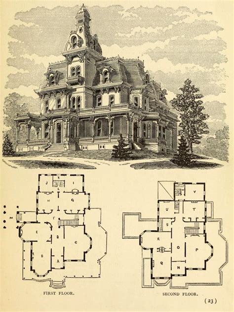 Design For A Large Residence Victorian House Plans Vintage House Plans