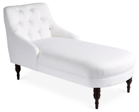 Lillian Cotton Tufted Chaise White Furniture Chaise Lounge Quality