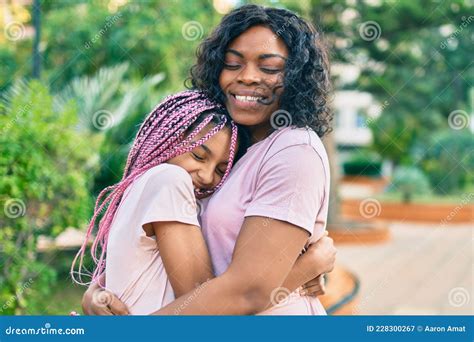 Beautiful African American Mother And Babe Smiling Happy And Hugging Stock Image Image Of