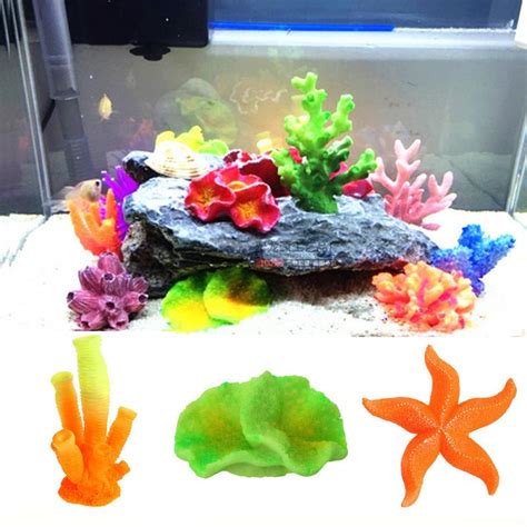 12 Styles Fish Aquarium Decorations Home Soft Artificial Resin Coral