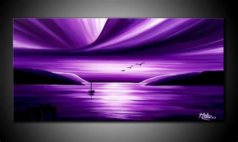 Large Original Painting On Canvas Purple