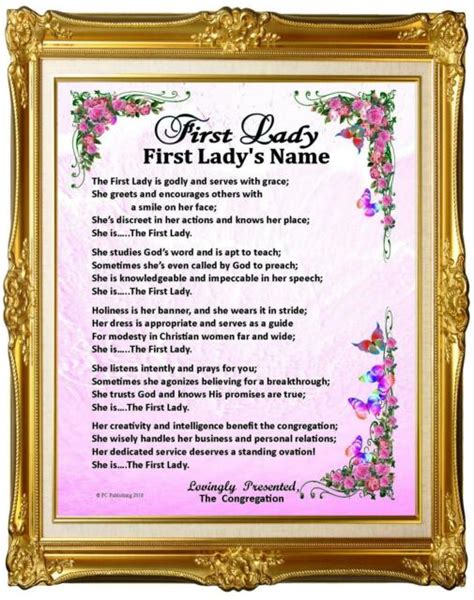 Pastors Wife First Lady Personalized Name Poem T Thank You