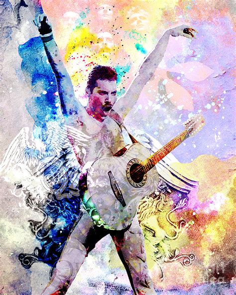 Freddie Mercury Queen Original Painting Print Painting By Ryan Rock