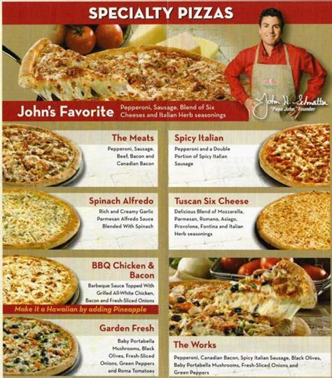 Menu At Papa Johns Pizza Pizzeria Denison