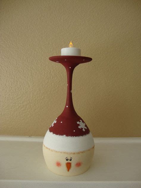25 Gorgeous Snowman Wine Glass Candle Holders Taças De Vinho Pintadas