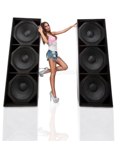 Attractive Woman With Speaker Stock Photo Image Of Passion Erotic