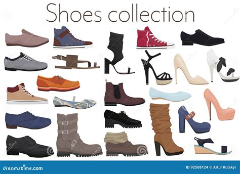 Vector Trendy Collection Of Men S And Women S Shoes Fashion Footwear
