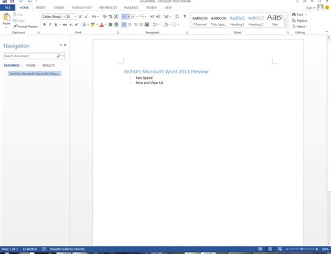 Microsoft Office 2013 Word 2013 Interface Function At A Glance