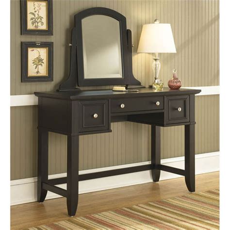 The table features six drawers which provide more than enough storage. Home Styles Bedford Black Vanity Table, Mirror & Bench ...
