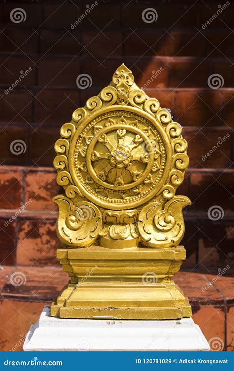 Wheel Of Dharma In Thai Temple Stock Image Image Of Ancient Garden
