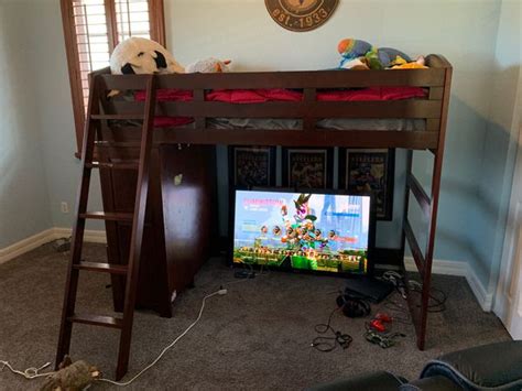 Bunk bed mattress with desk. Havertys Bunk bed, desk, mattress and chair for Sale in ...