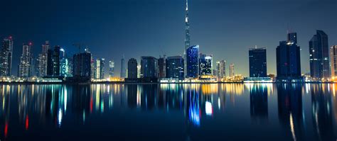 2560x1080 Dubai Skyscrapers Emirates Uae Night 5k Wallpaper2560x1080