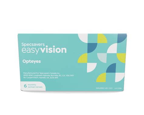 Easyvision Opteyes 6 Pack Contact Lenses Specsavers CA