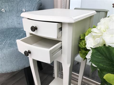 Pair Of Slim White Bedside Tables Interiors Invogue