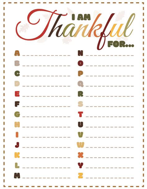 Things To Be Thankful For Thanksgiving Activity Sheet One Perfect Room