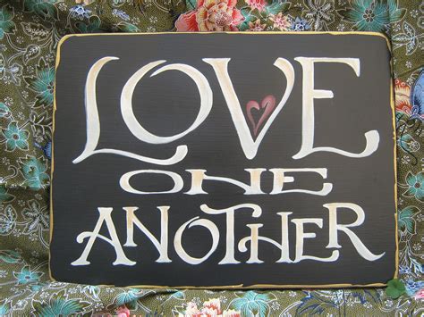 Love One Another Scripture Sign Wall Art Home Decor Etsy