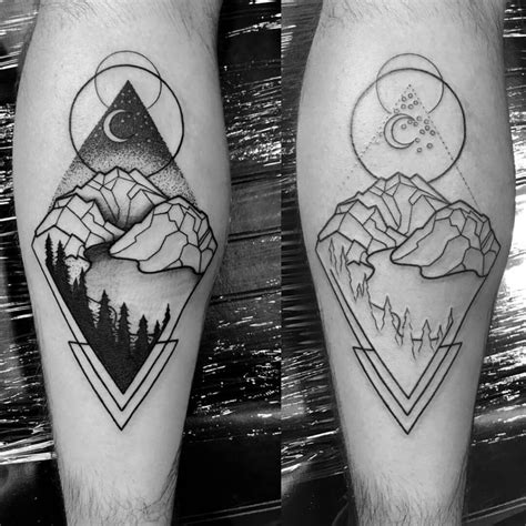 Mountain Geometric Tattoo Images