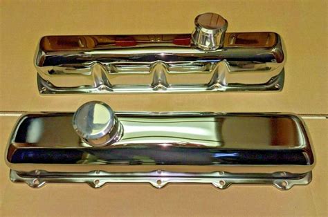 Oldsmobile Tall Chrome Stamp Steel Valve Covers With Billet Breathers