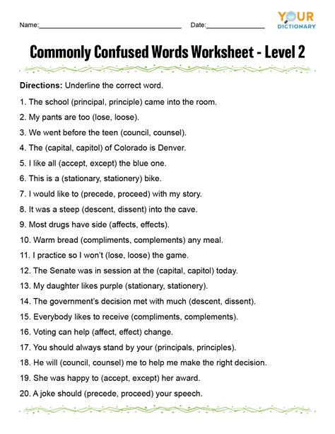 Https://tommynaija.com/worksheet/commonly Confused Words Worksheet