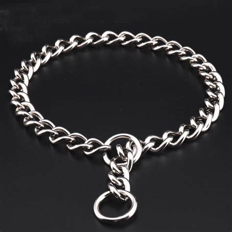 Heavy Duty Pet Collar 304 Stainless Steel P Chain For Dogs Training