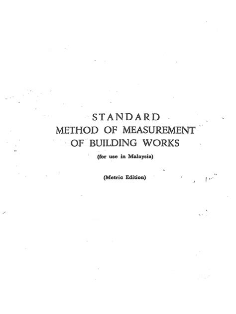 Standard Method Of Measurement For Building Works Pdf