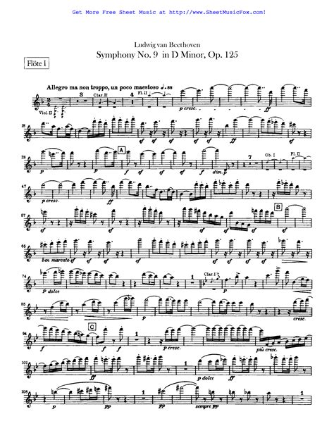 Free Sheet Music For Symphony No9 Op125 Beethoven Ludwig Van By
