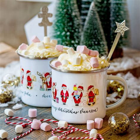 Personalised Santa Father Christmas Enamel Mug By Lillypea Designs