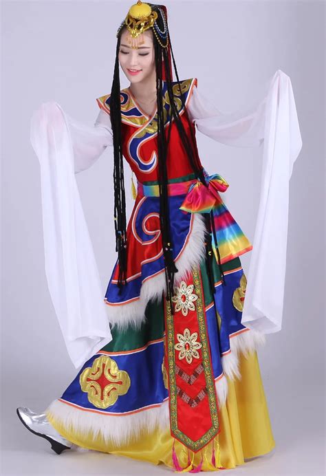 Tibetan Dance Costume Dress Costumes Sleeves Female Tibetan Dance Tibetan Dance Costume New
