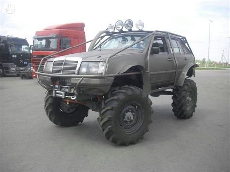 mud trucks offroad trucks offroad vehicles mercedes 124 automobile car goals bad to the