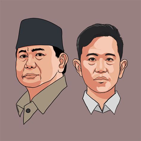 illustration of prabowo and gibran 2024 indonesian presidential candidate 34134310 vector art