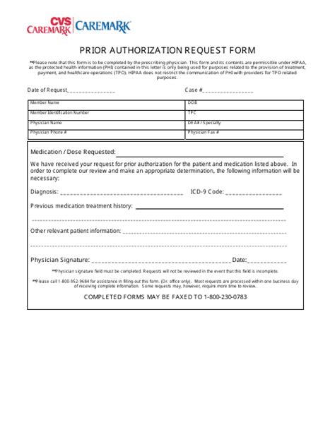 Prior Authorization Request Form Cvs Caremark Fill Out Sign Online