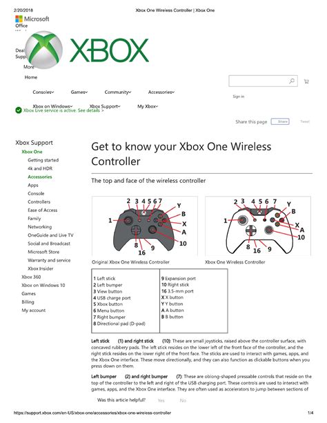 Bedienungsanleitung Microsoft Xbox One Wireless Controller 3 Seiten