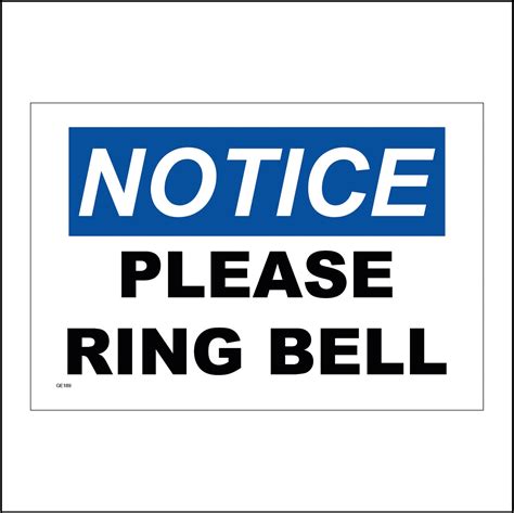 Ge189 Bl Notice Please Ring Bell Sign Help Aid Assistance Etsy Uk