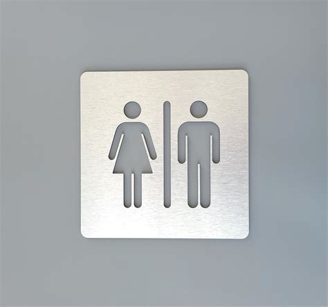 Square Bathroom Signs Unisex Restroom Sign Gold All Gender Restroom Male And Fimale Toilet