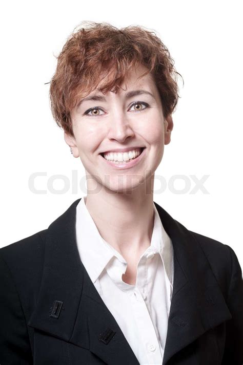 Smiling Success Short Hair Business Woman Stock Image Colourbox