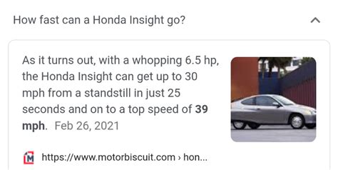 How fast can a Honda Insight go?