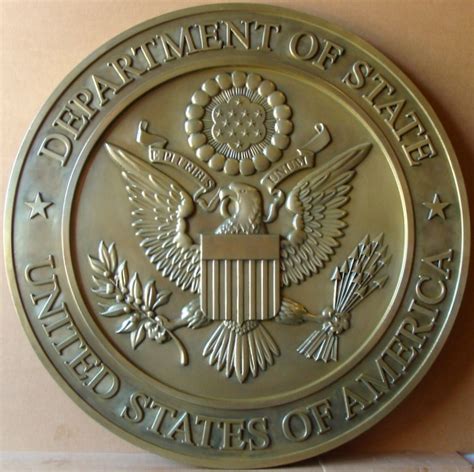 Federal Government Round Seals Carved Wood Wall Plaques