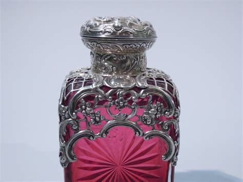Victorian Perfume Bottle English Sterling And Ruby Glass 1894 At