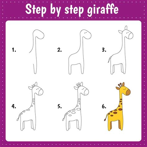 Leçon De Dessin Pour Les Enfants Comment Dessiner Une Girafe Tutoriel